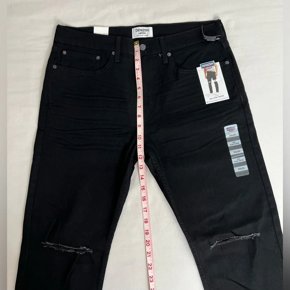 DENIZEN From Levi's 286 Taper Jeans Men's Black Denim Slim Fit Size 34X30